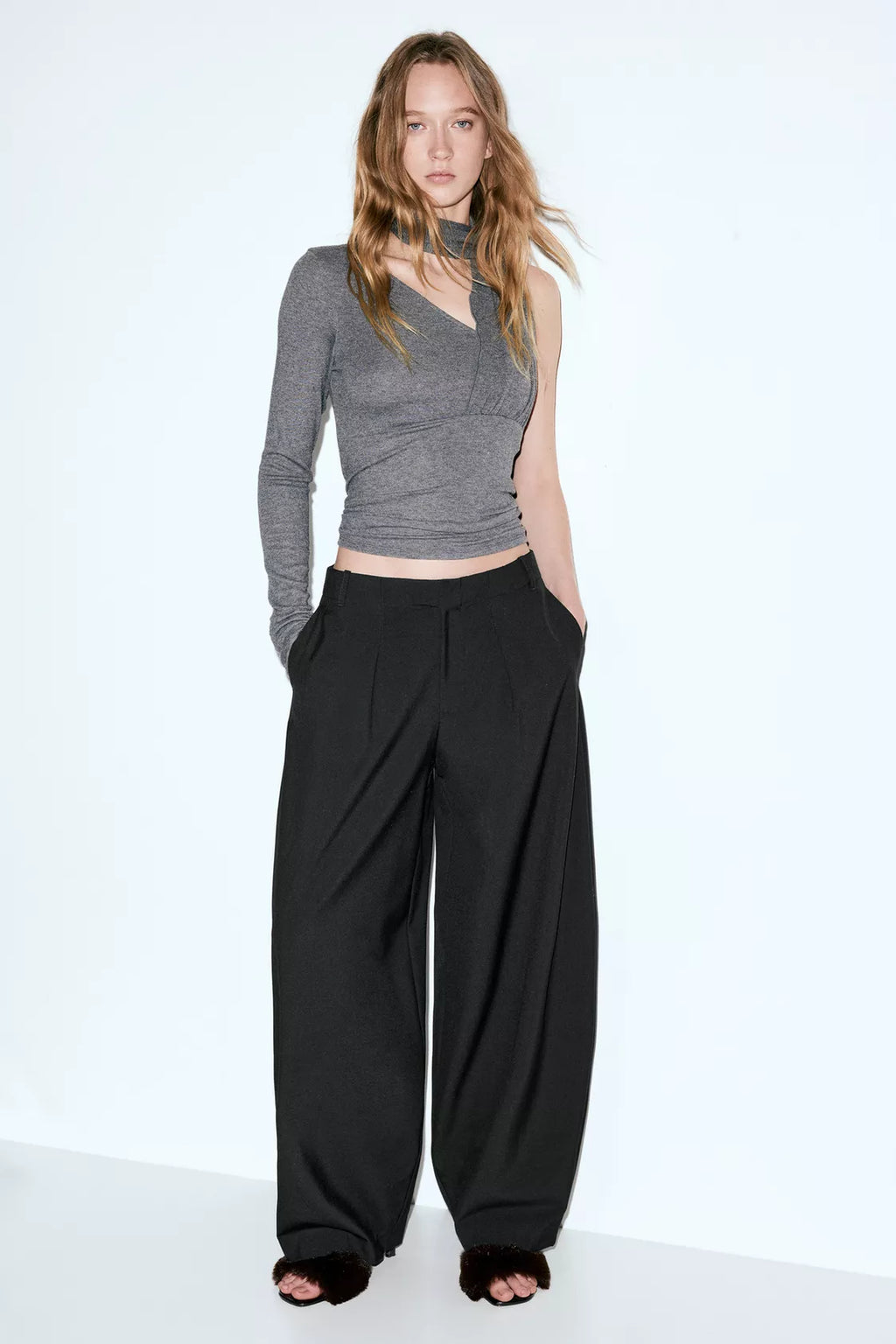 PANTALON BARREL À PINCES