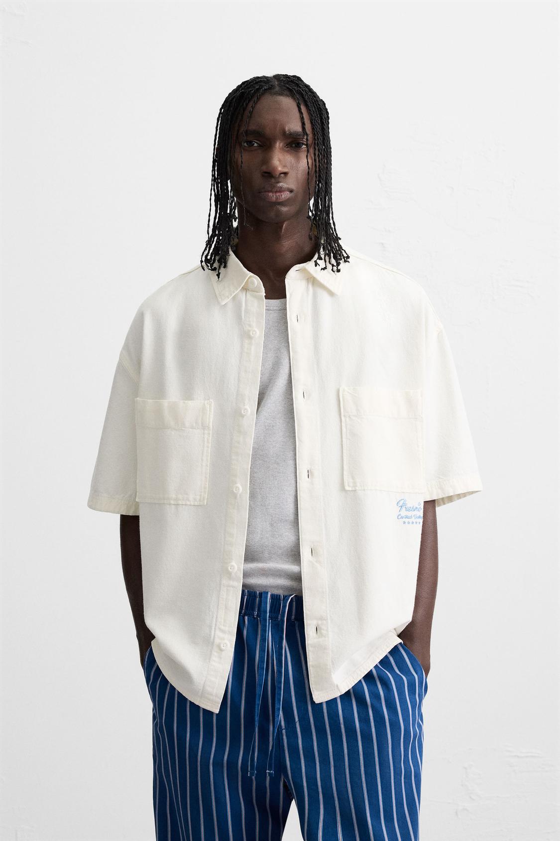 CHEMISE BRODÉE CONTRASTE