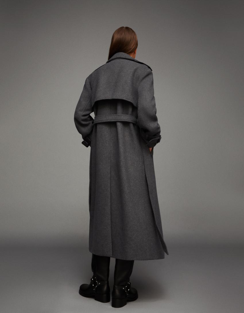 TRENCH COAT OVERSIZE EN LAINE