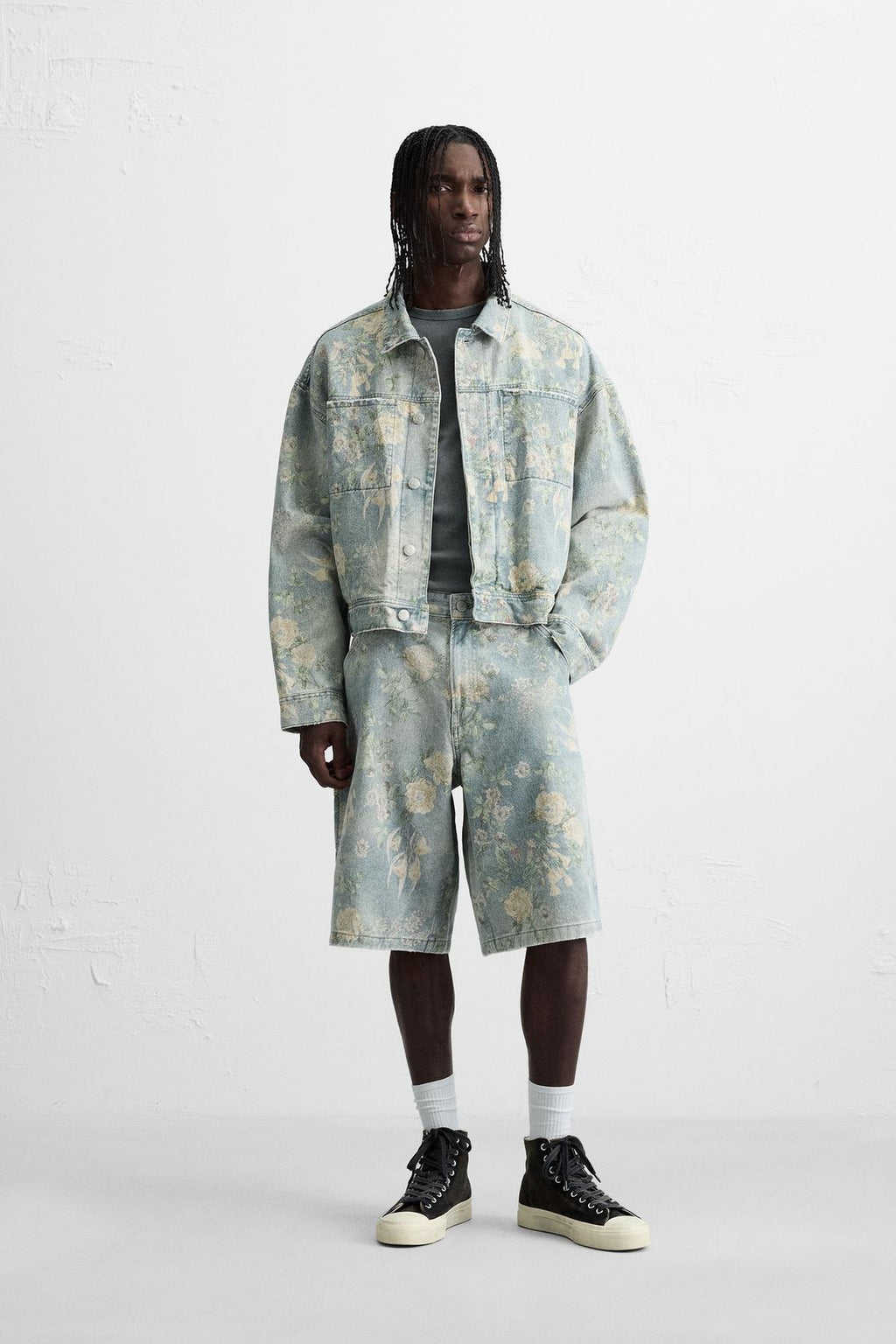 BERMUDA À POCHE DE CHARPENTIER À IMPRIMÉ FLORAL