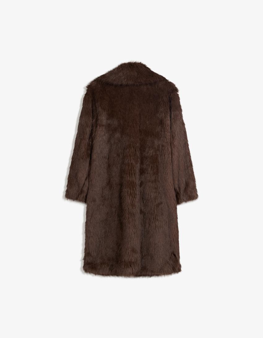 MANTEAU LONG FAUSSE FOURRURE