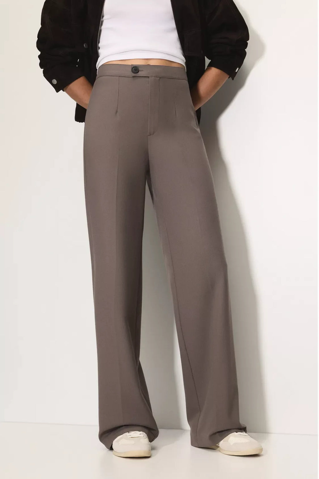 PANTALON DE VILLE TAILLE HAUTE À PINCES