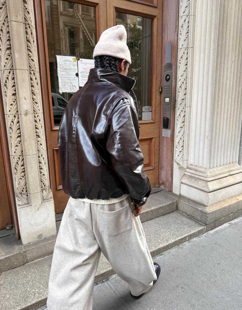 Pantalon ballon à pinces en tissu