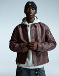 Veste Boxy Fit en Similicuir