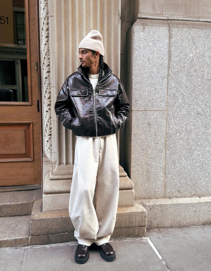 Pantalon ballon à pinces en tissu