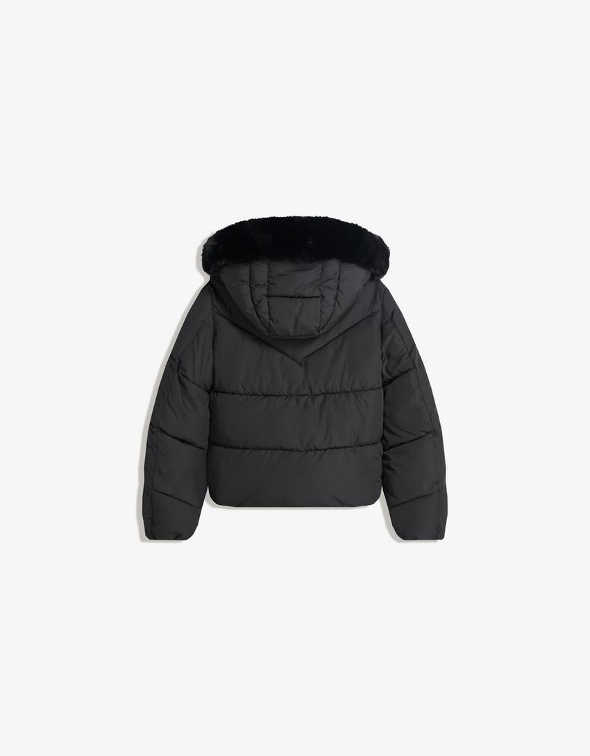 BLOUSON PUFFY DÉPERLANT CAPUCHE FOURRURE