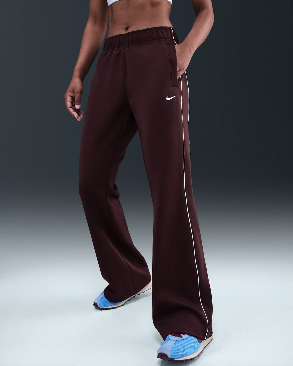 Pantalon En Maille Coupe Slim à Taille Mi-Haute