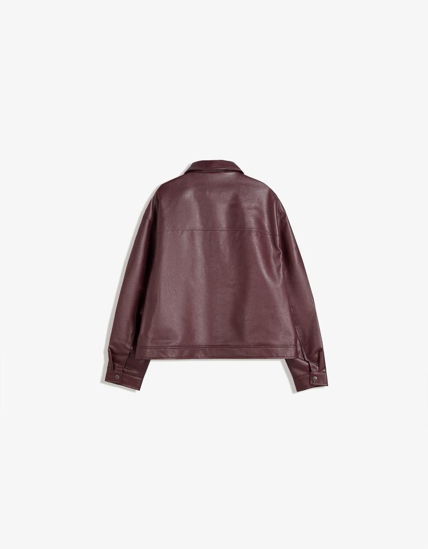 Veste Boxy Fit en Similicuir