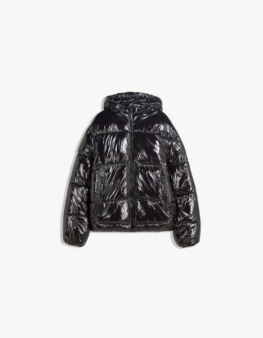 Blouson bouffant à capuche