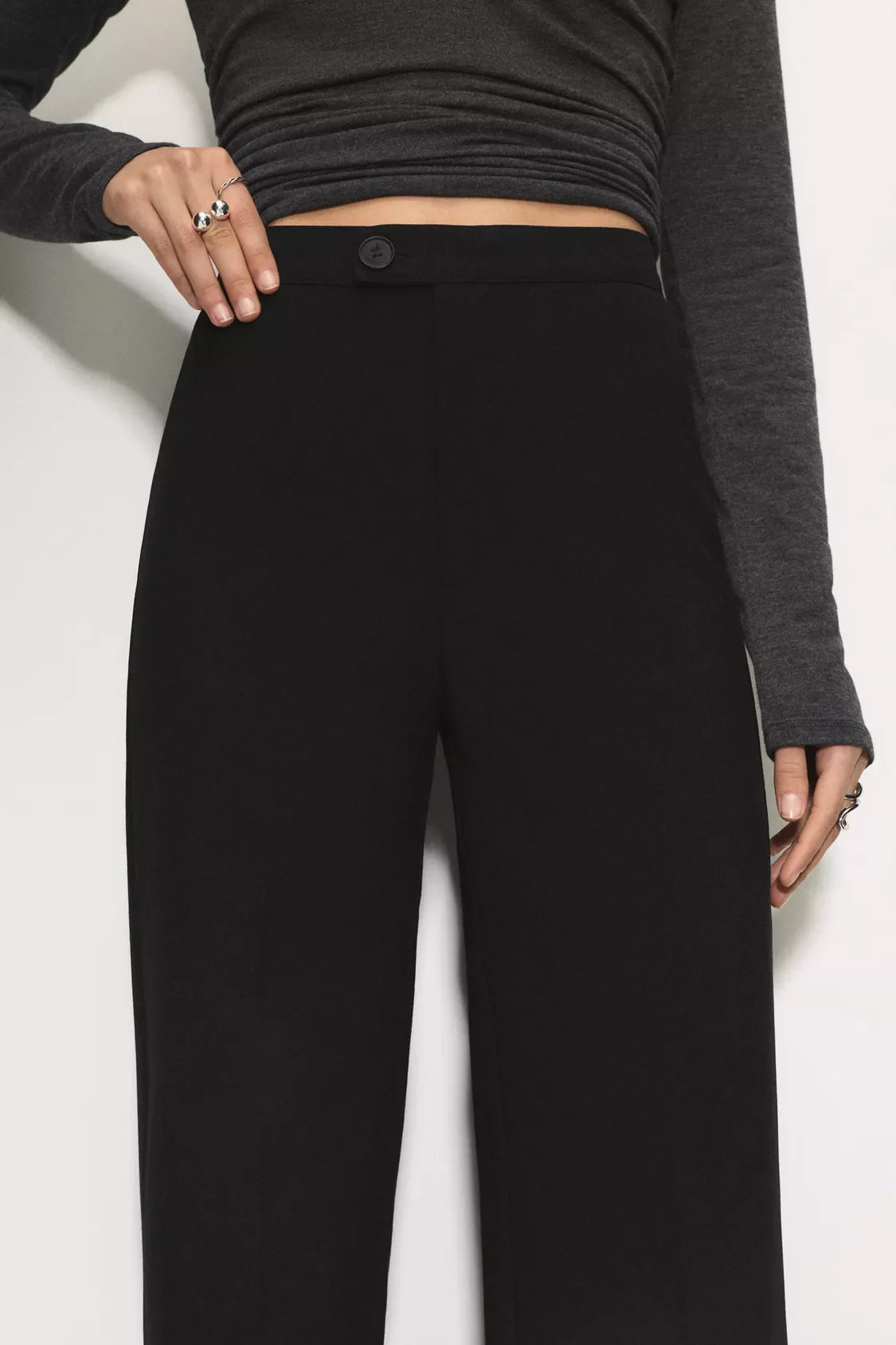 PANTALON DE VILLE TAILLE HAUTE À PINCES